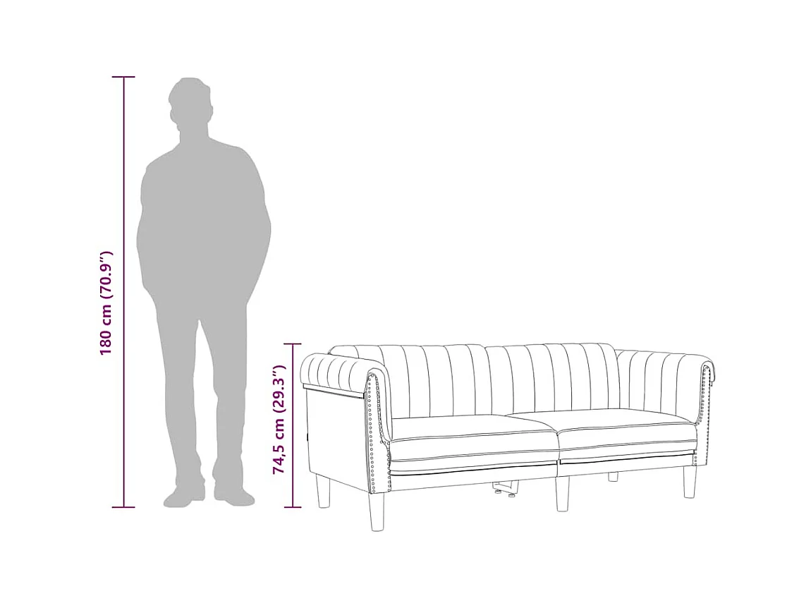 Braunes 2-Sitzer-Sofa aus Wildlederimitat