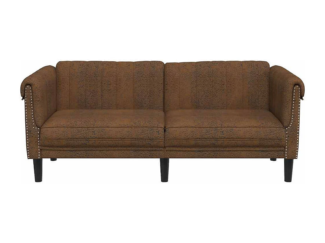 Sofá de 2 plazas de ante sintético marrón