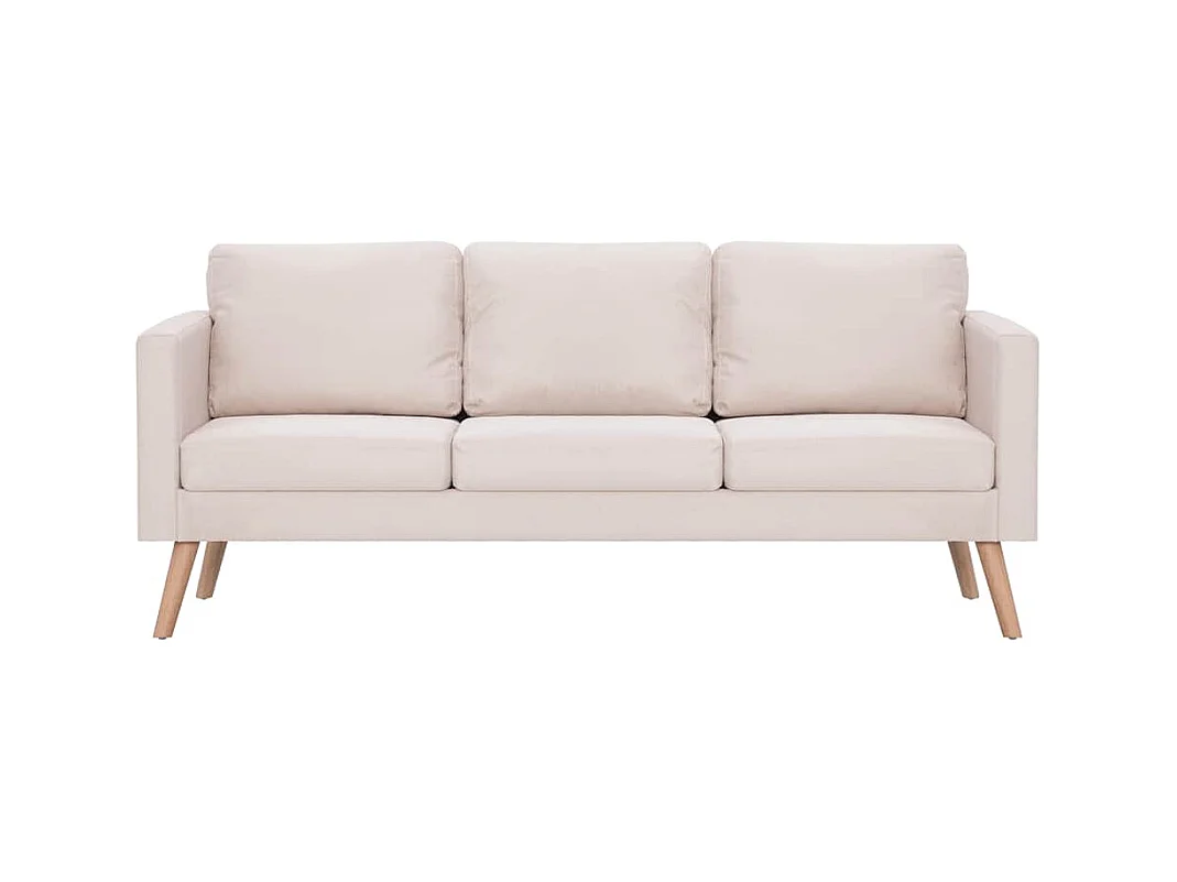 2-delige bankstel in crèmekleurige stof