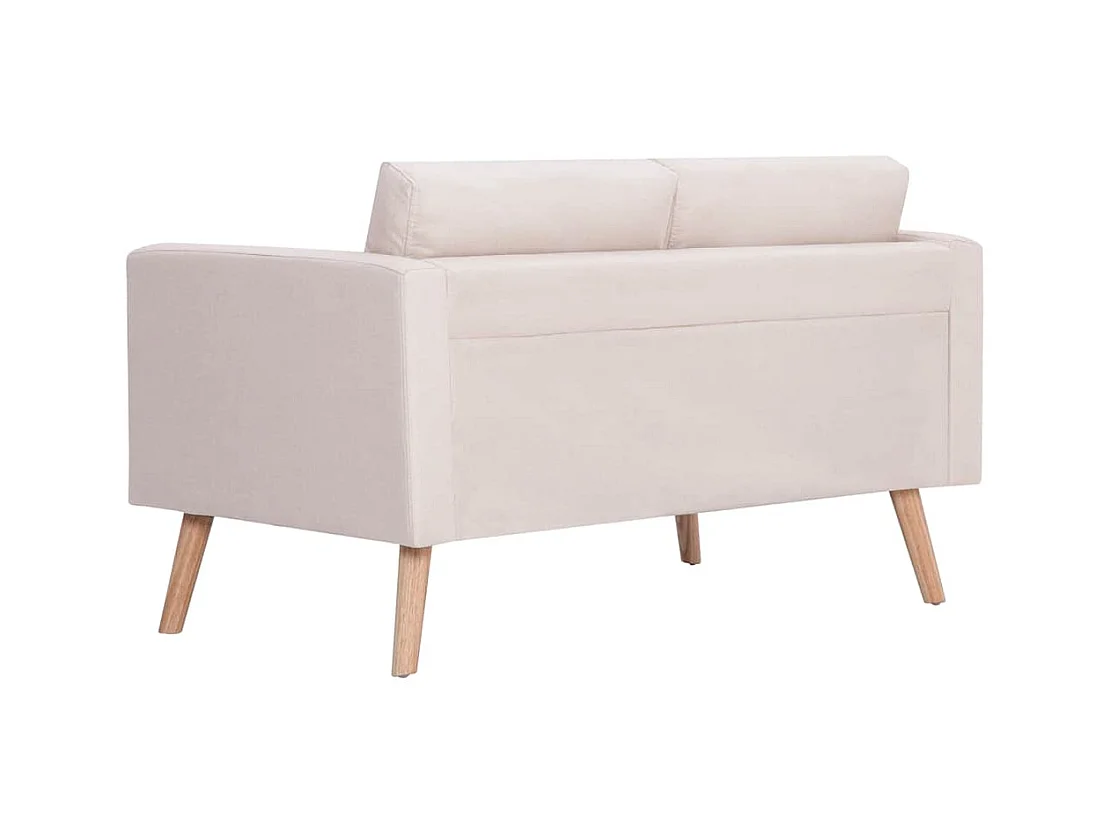 2-delige bankstel in crèmekleurige stof
