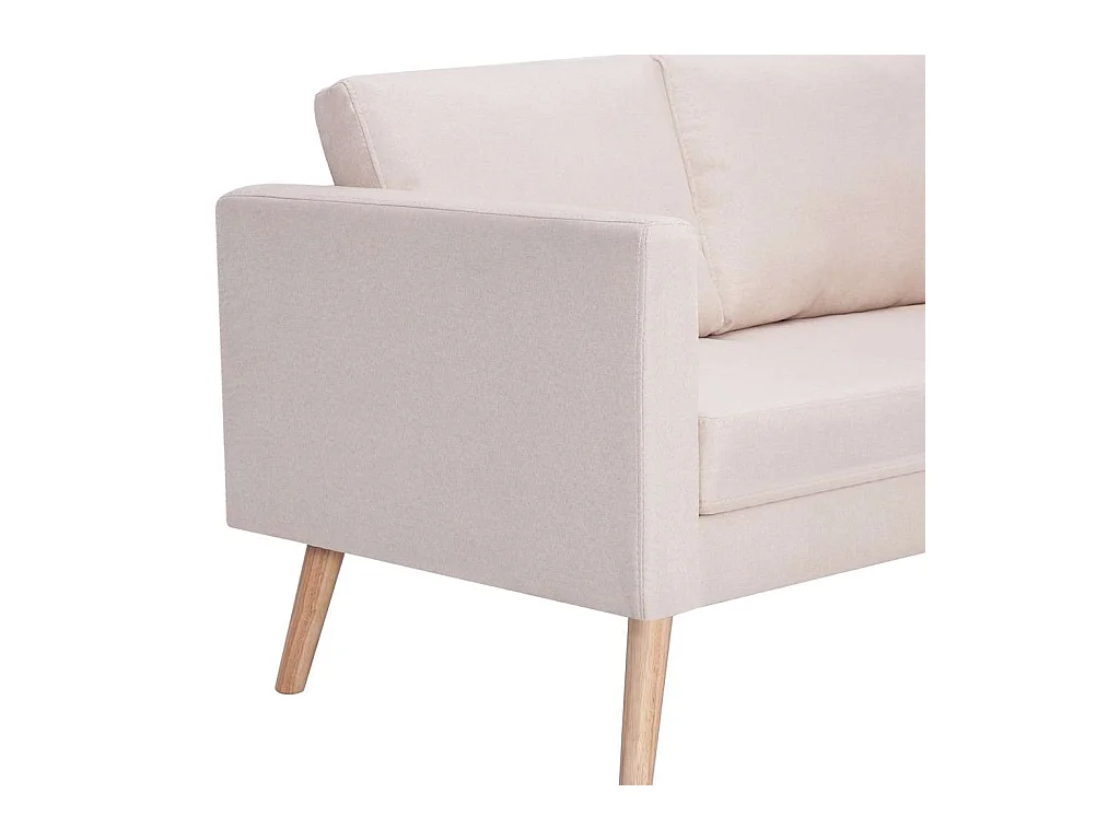 2-delige bankstel in crèmekleurige stof