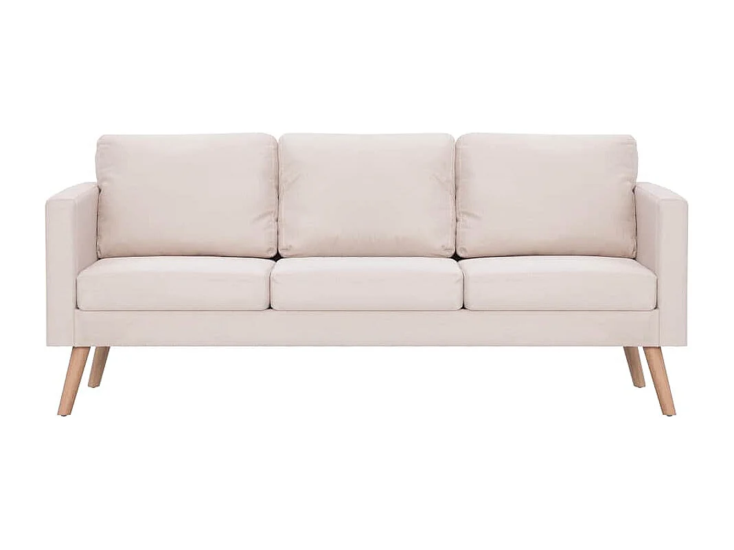 Conjunto de sofá de 2 piezas en tela color crema