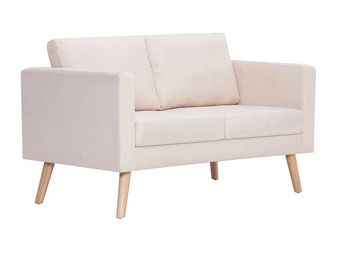 Conjunto de sofá de 2 piezas en tela color crema