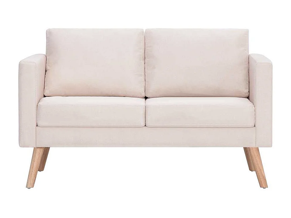 Conjunto de sofá de 2 piezas en tela color crema