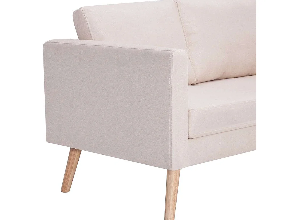 Conjunto de sofá de 2 piezas en tela color crema