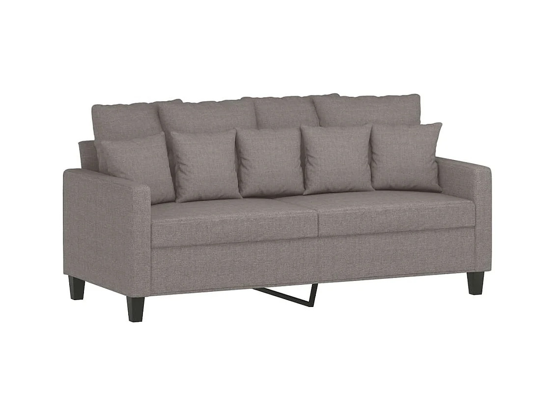 2-delige bankstel met kussens Taupe Stof