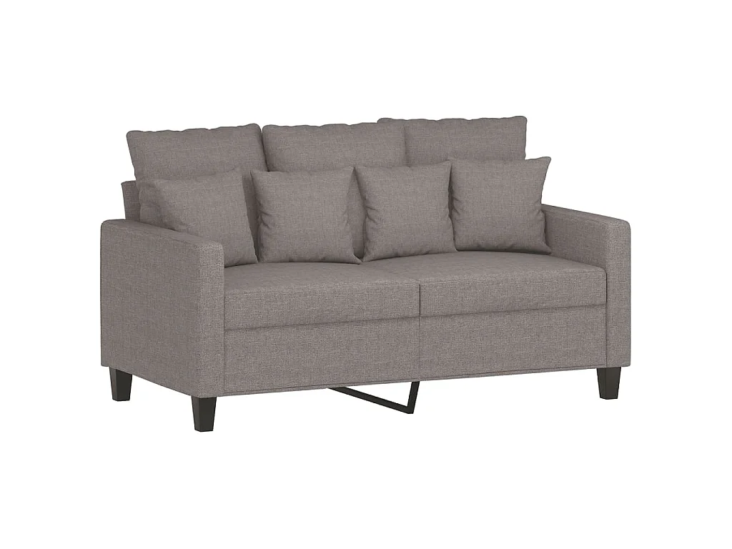 2-teiliges Sofaset mit Kissen, Taupe-Stoff