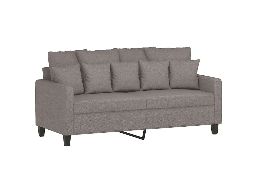 2-teiliges Sofaset mit Kissen, Taupe-Stoff