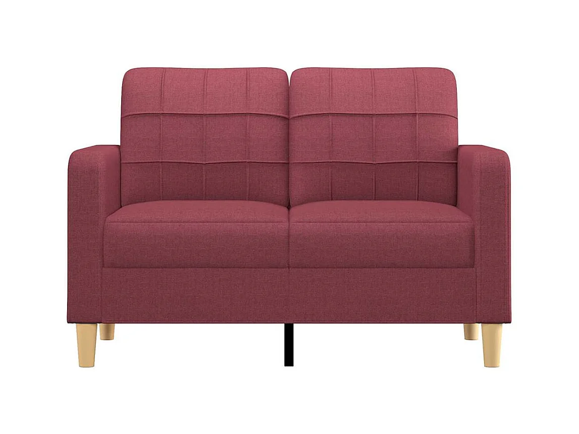 Divano 2 posti rosso bordeaux 120 cm Tessuto