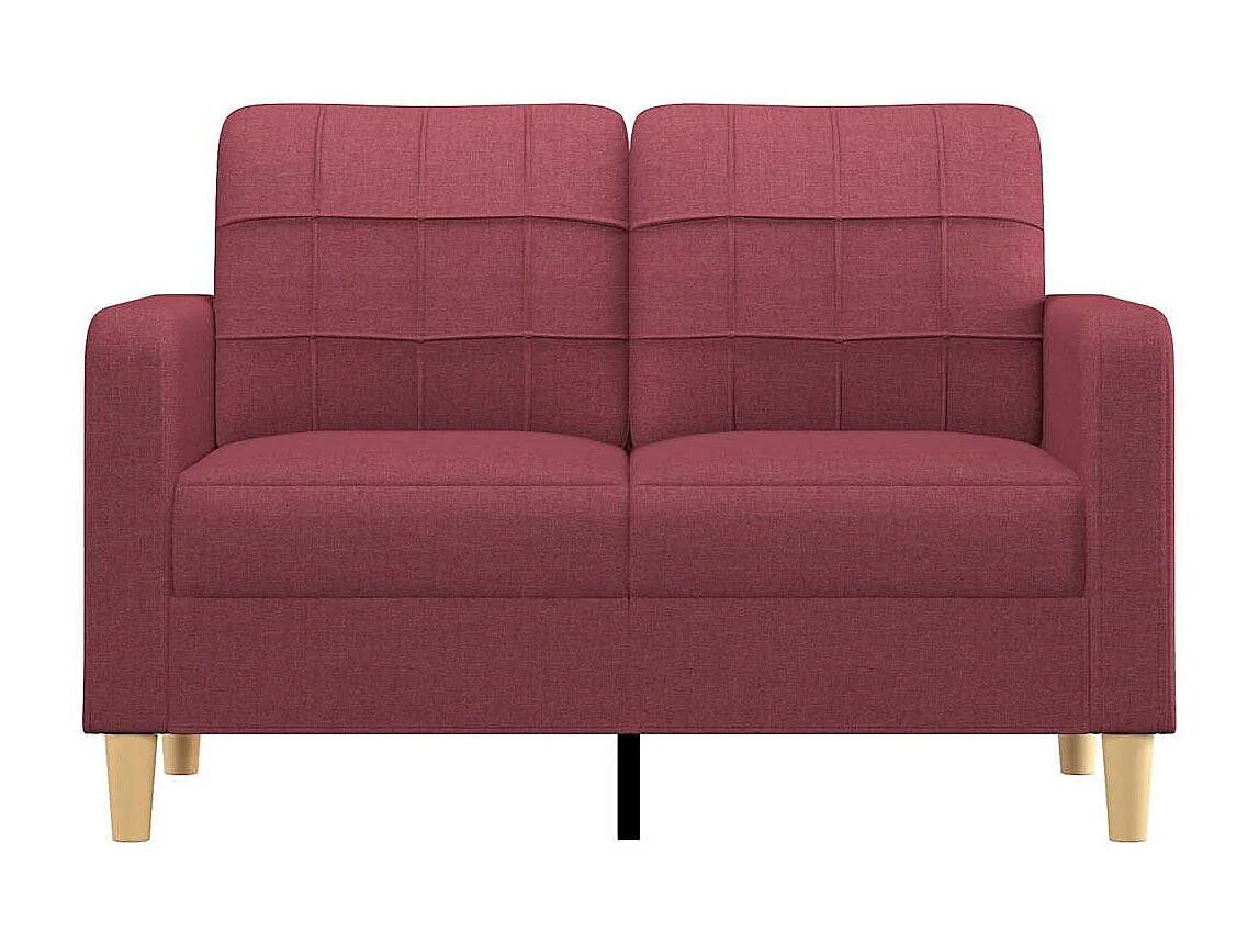 Sofá 2 plazas Rojo burdeos 120 cm Tela