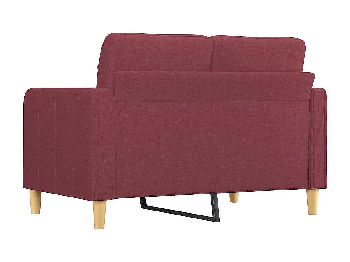 Sofá 2 plazas Rojo burdeos 120 cm Tela