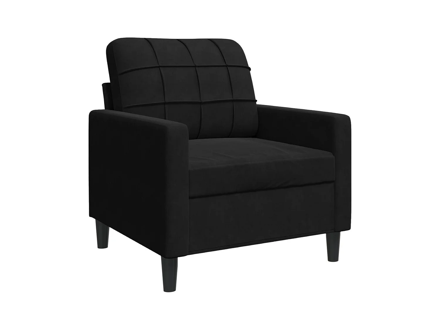 Conjunto de sofá de 3 piezas con cojines Terciopelo Negro