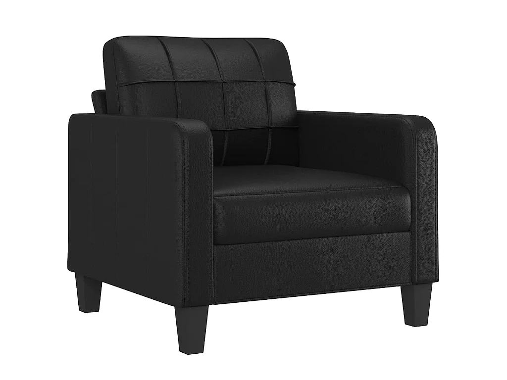 Sessel mit Fußstütze Schwarz 60 cm Kunstleder
