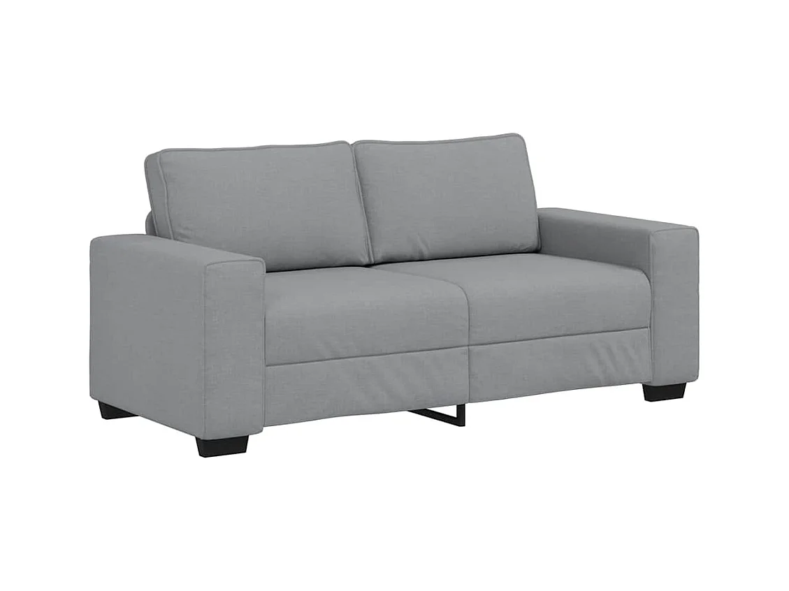 Canapé à 2 places gris clair 140 cm tissu