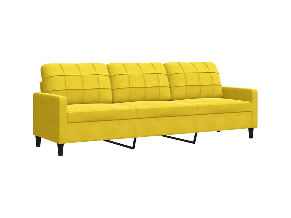 2-teiliges Sofa-Set mit Samtkissen und Nackenrollen