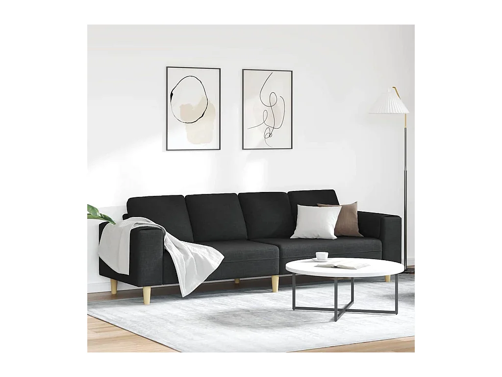 Ensemble de Canapés Noir tissu