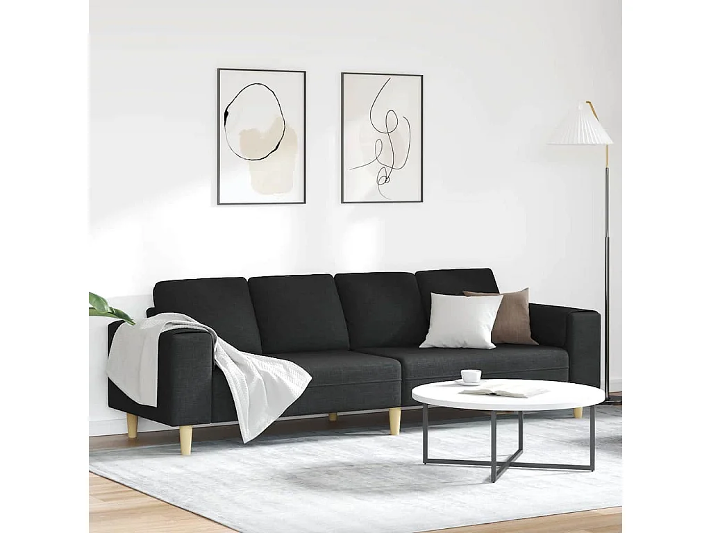 Zwarte stoffen bankstel