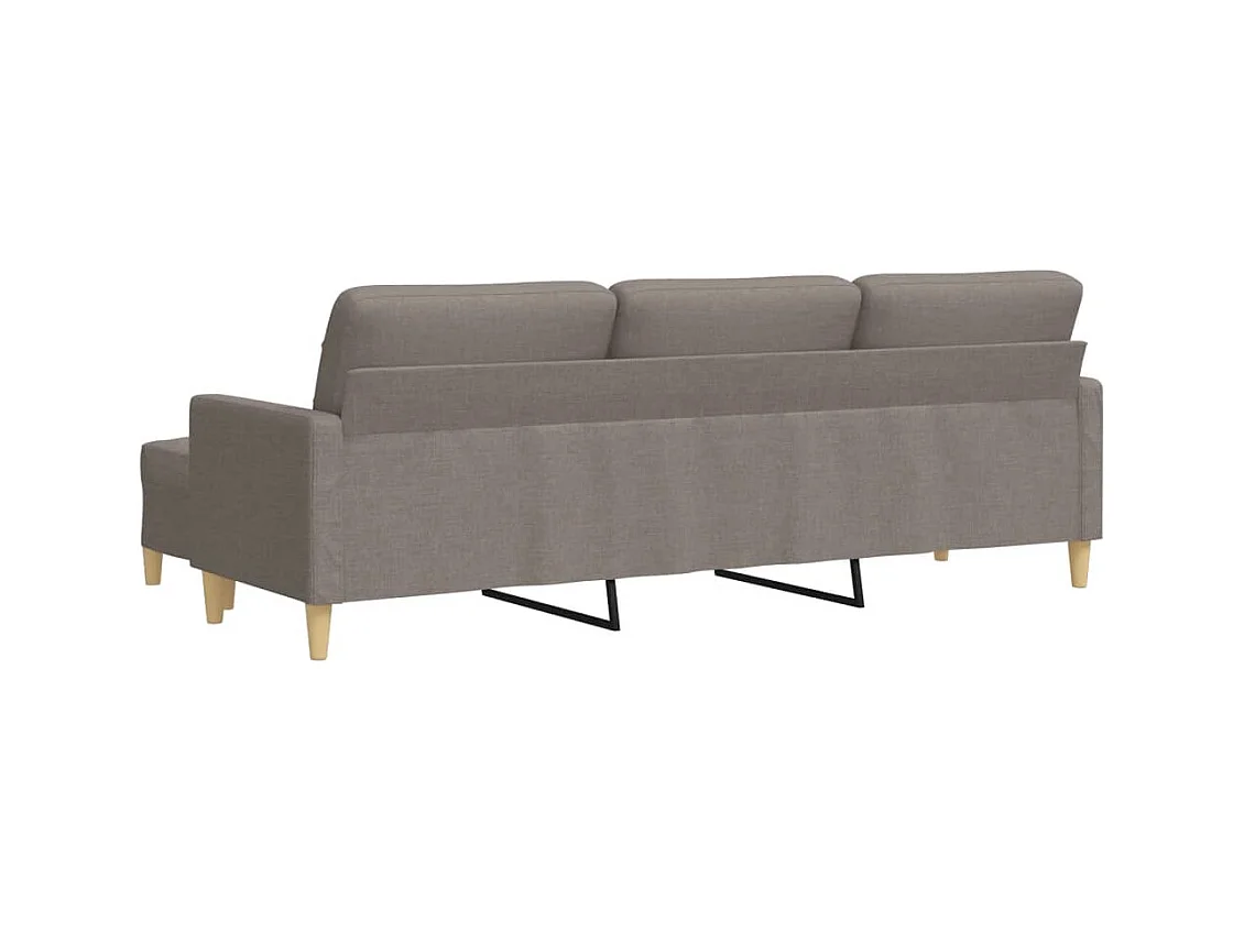 Sofá 3 plazas con reposapiés Taupe 210 cm Tela