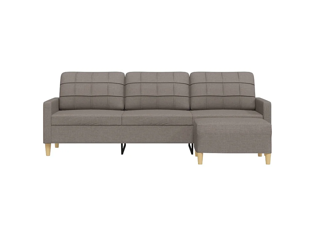 3-Sitzer-Sofa mit Fußhocker Taupe 210 cm Stoff