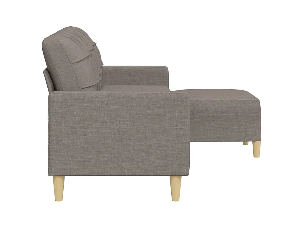3-Sitzer-Sofa mit Fußhocker Taupe 210 cm Stoff