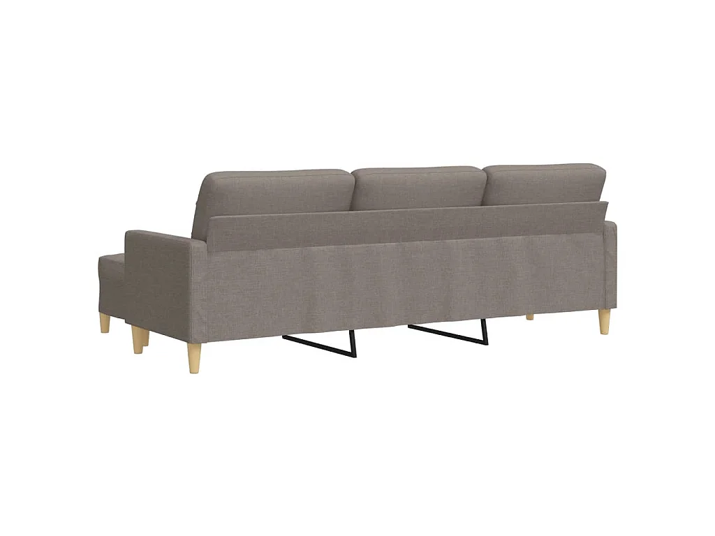 3-Sitzer-Sofa mit Fußhocker Taupe 210 cm Stoff