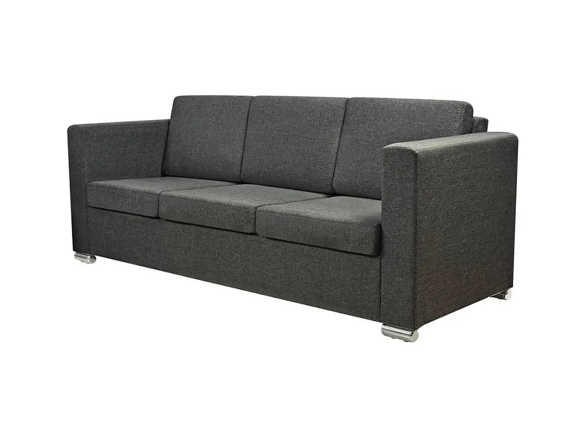 Divano a 3 posti in tessuto grigio scuro