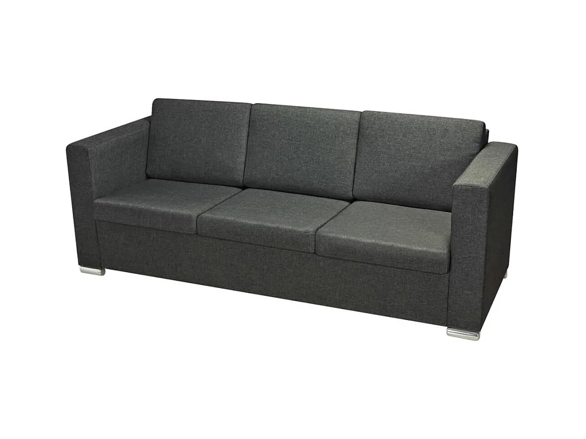 Divano a 3 posti in tessuto grigio scuro