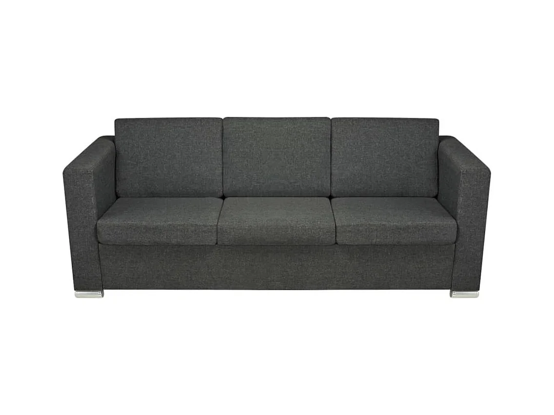 Divano a 3 posti in tessuto grigio scuro