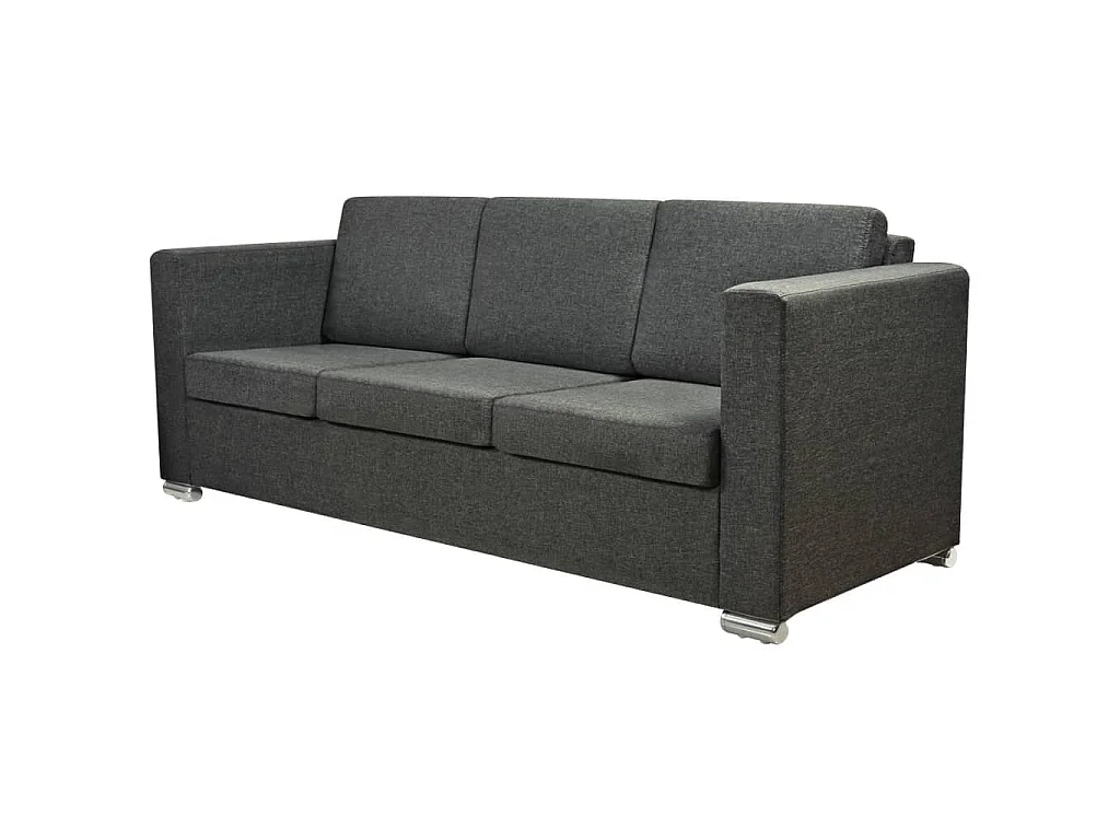 Canapé d'angle 3 places en tissu gris foncé 191x73x78 cm