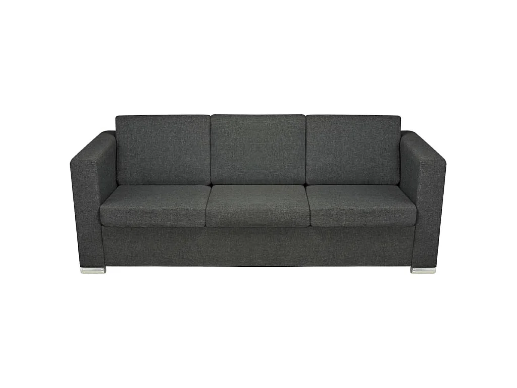 Canapé d'angle 3 places en tissu gris foncé 191x73x78 cm