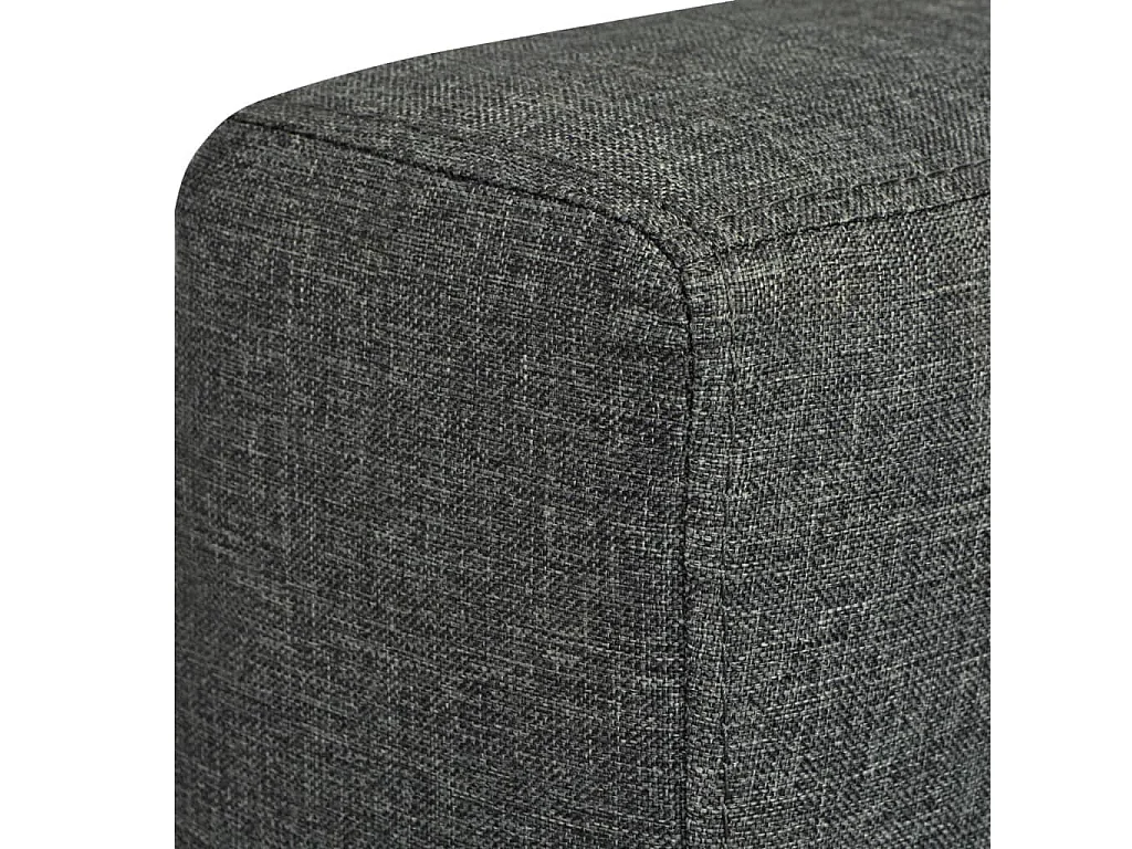 Canapé d'angle 3 places en tissu gris foncé 191x73x78 cm