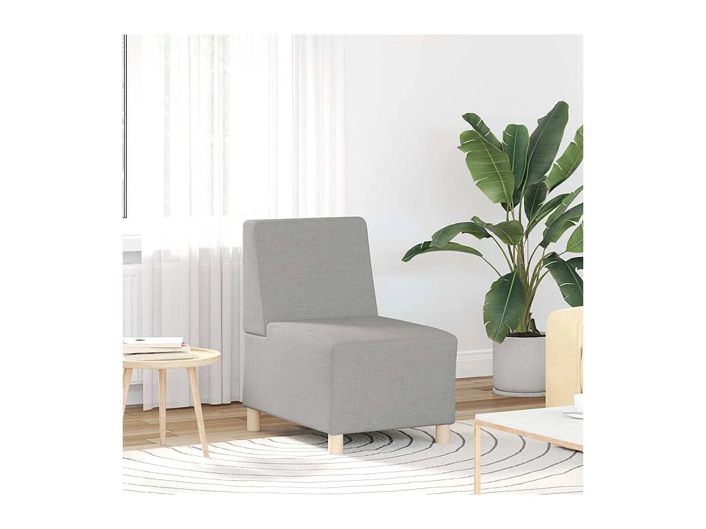 Canapé modulaire sans accoudoirs Gris nuage 55 cm Tissu