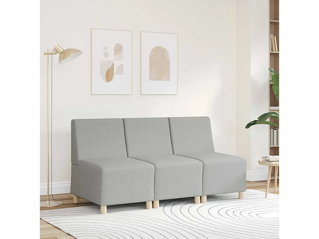 Canapé modulaire sans accoudoirs Gris nuage 55 cm Tissu