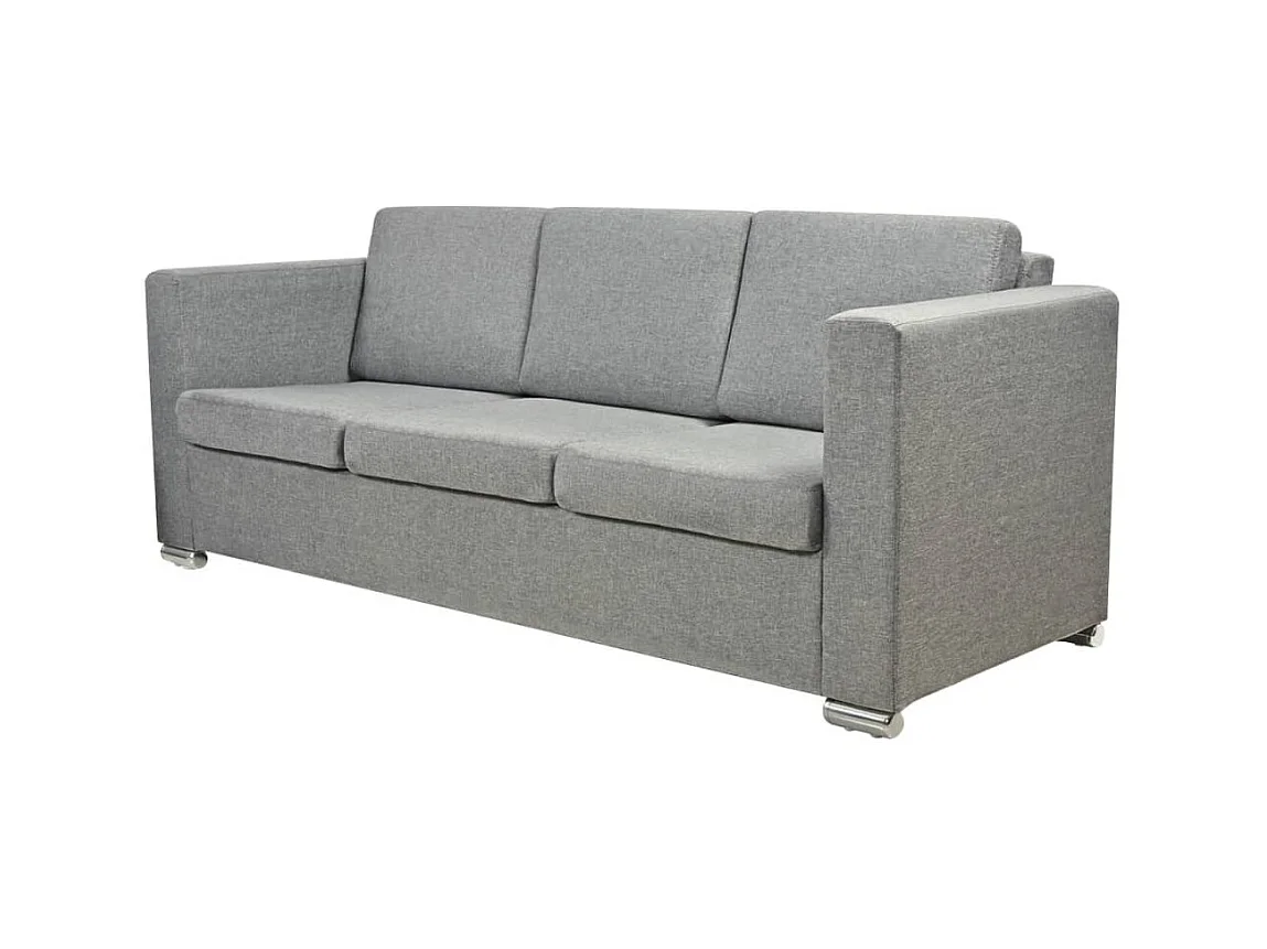 Divano a 3 posti in tessuto grigio chiaro