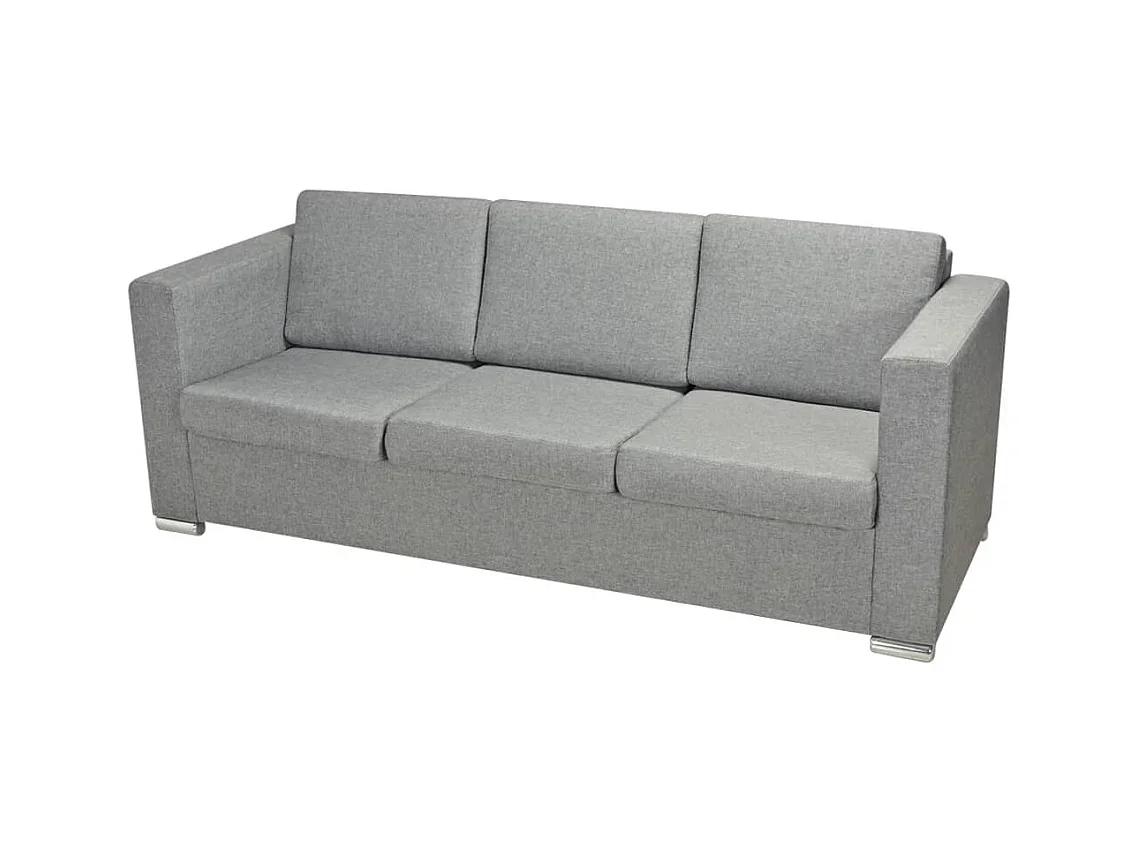 Divano a 3 posti in tessuto grigio chiaro