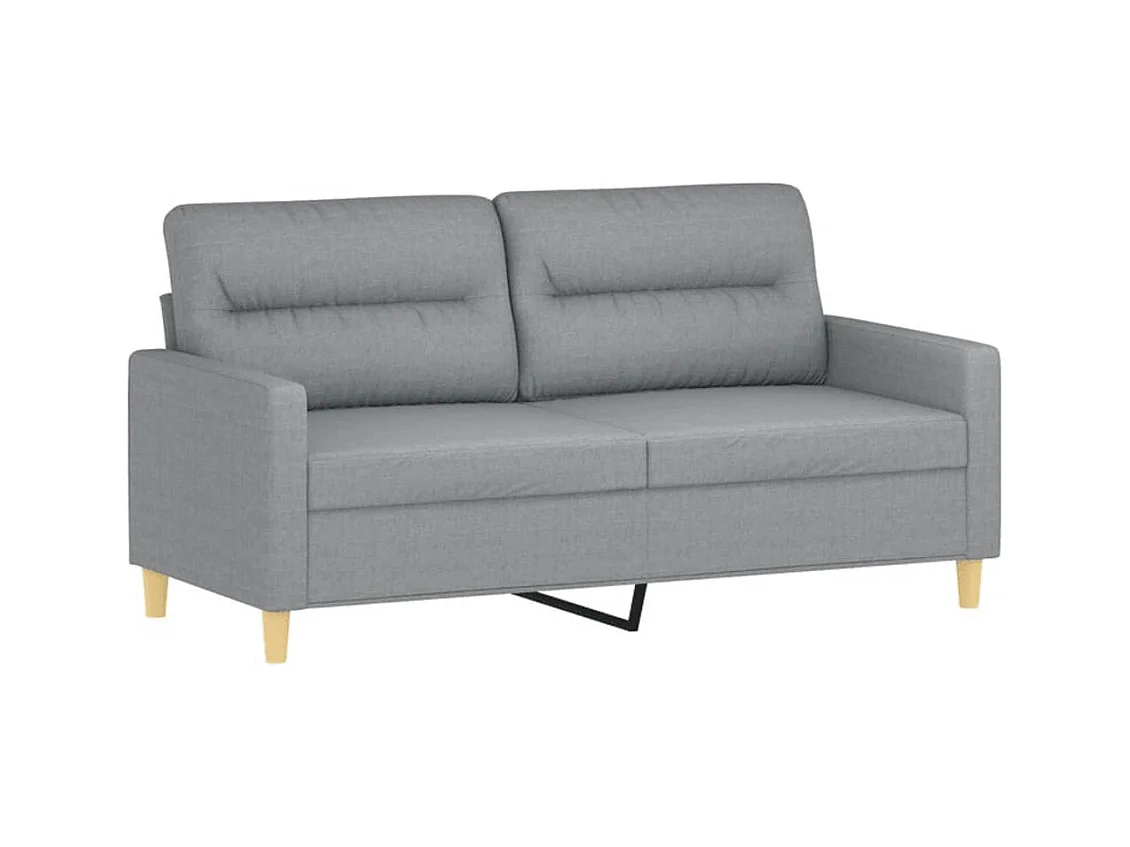 Ensemble de canapés 2 pcs avec coussins Gris clair Tissu