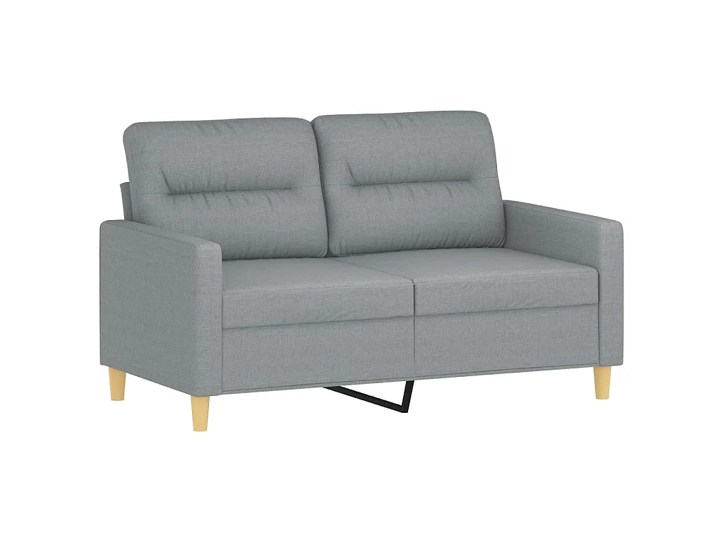 Ensemble de canapés 2 pcs avec coussins Gris clair Tissu