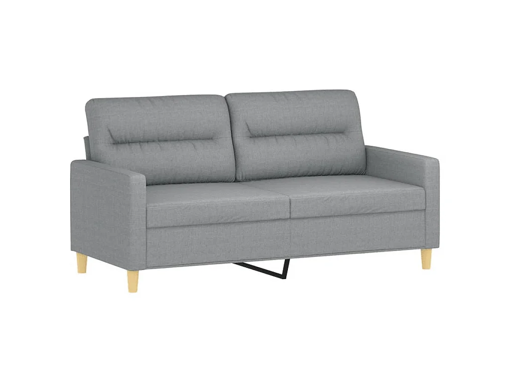 Ensemble de canapés 2 pcs avec coussins Gris clair Tissu