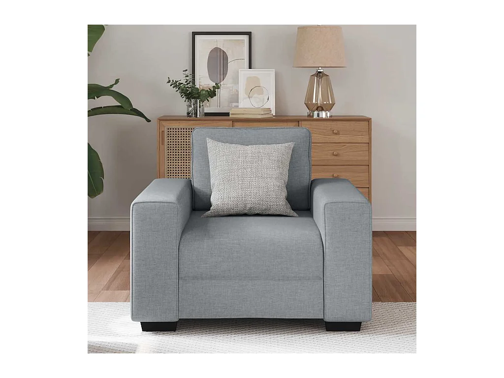 Poltrona in tessuto grigio chiaro 60 cm