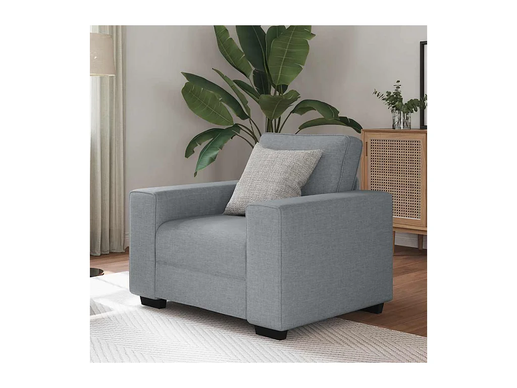 Fauteuil gris clair 60 cm tissu