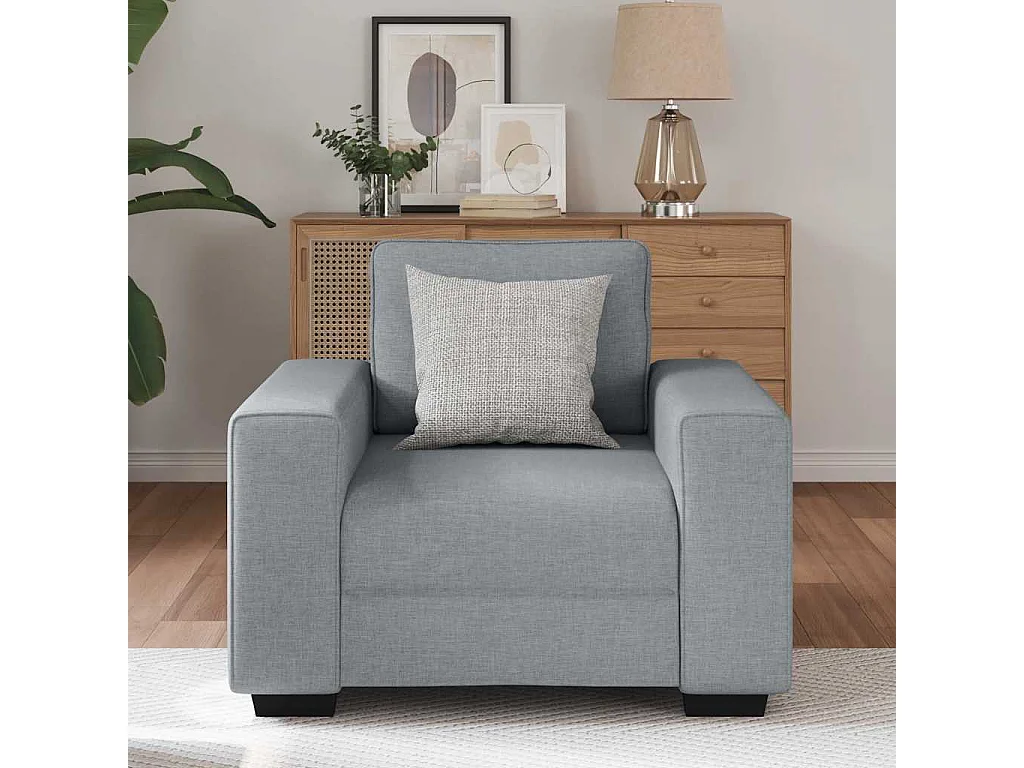 Fauteuil gris clair 60 cm tissu