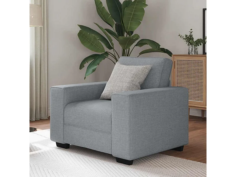 Fauteuil gris clair 60 cm tissu
