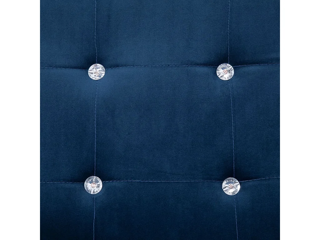 Canapé 2 places avec accoudoirs Bleu Chrome et velours