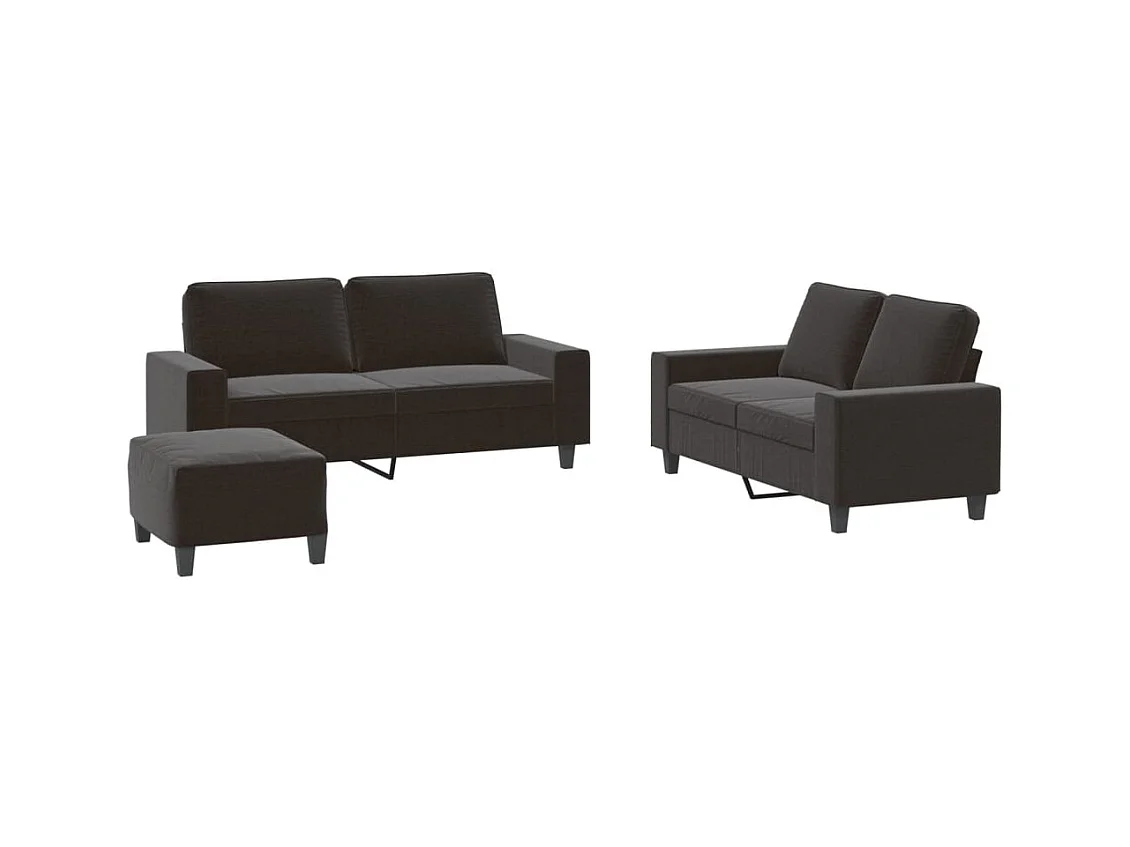 Conjunto de sofá de 3 piezas de tela negra