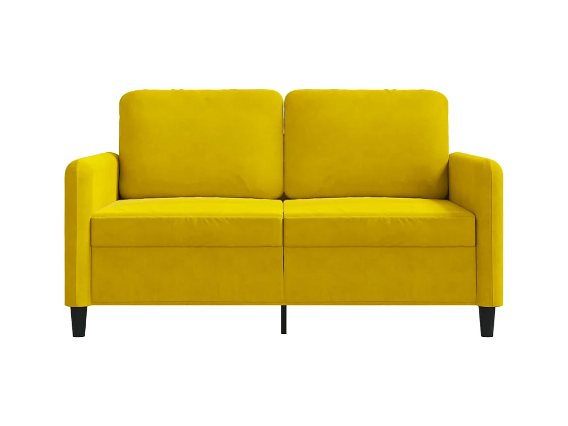 Sofá 2 plazas Amarillo 120 cm Terciopelo