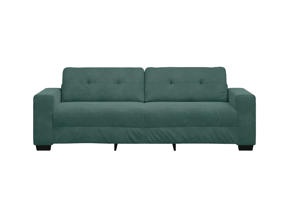 Bank met donkergroen fluwelen kussen