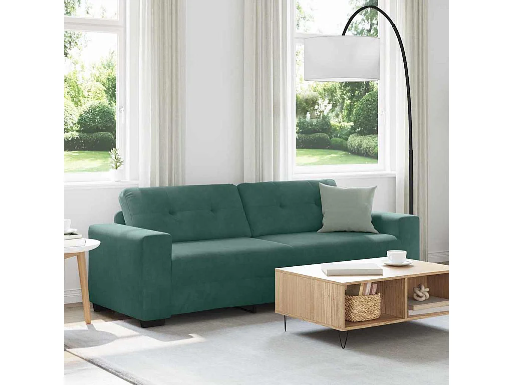 Canapé avec coussin Vert foncé Velours