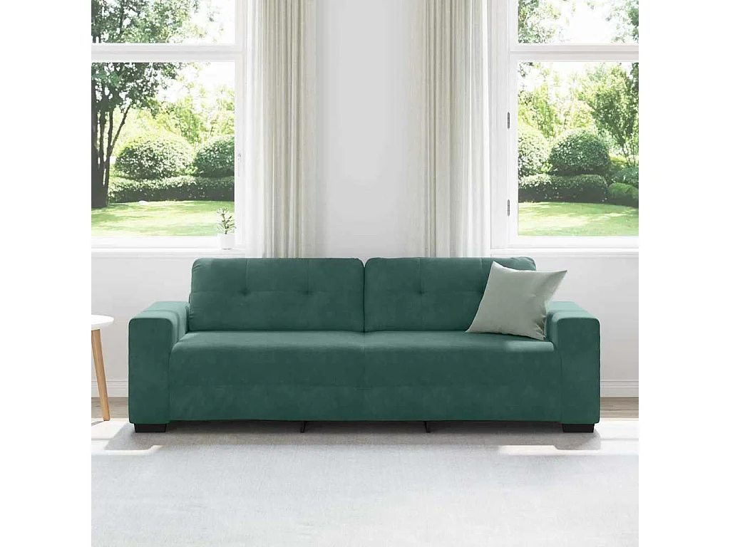 Canapé avec coussin Vert foncé Velours