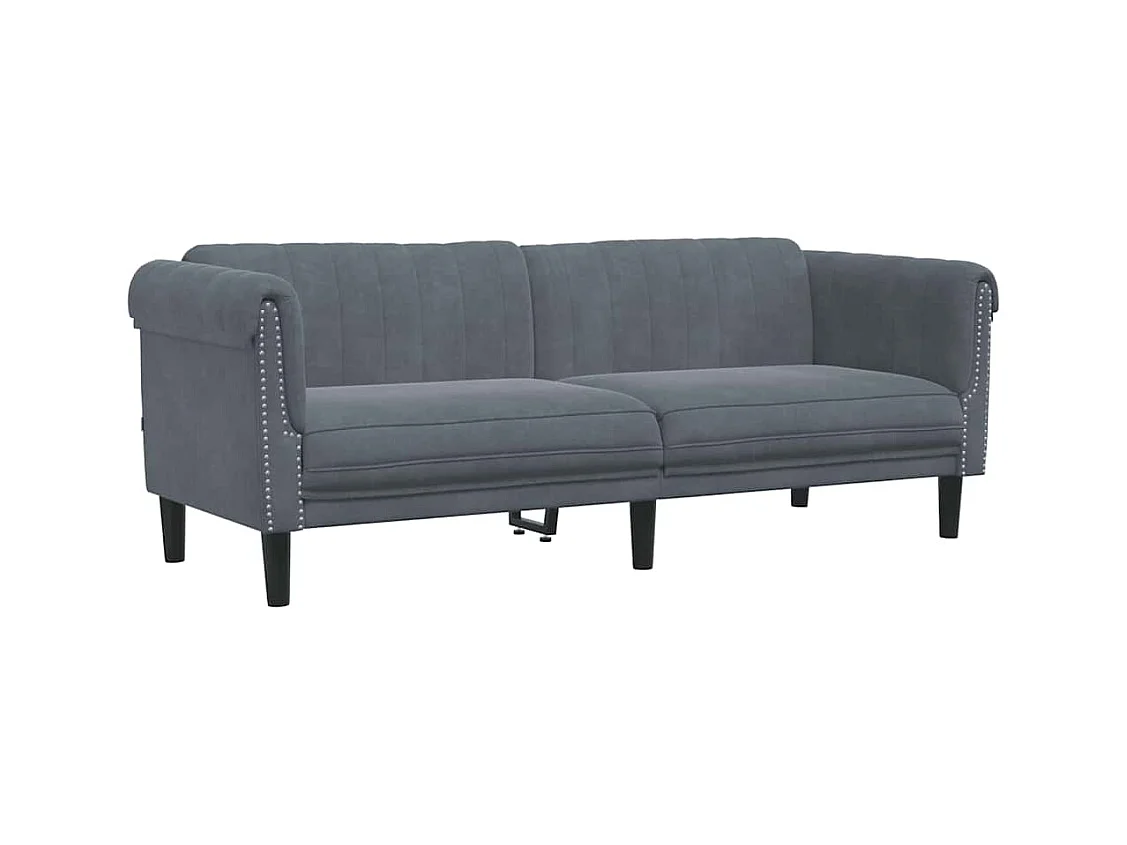 Donkergrijze fluwelen 3-zitsbank