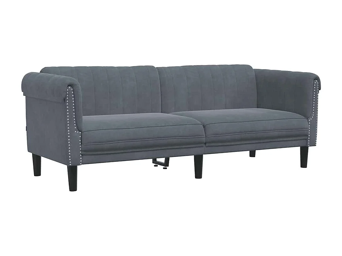 Sofá de 3 plazas de terciopelo gris oscuro